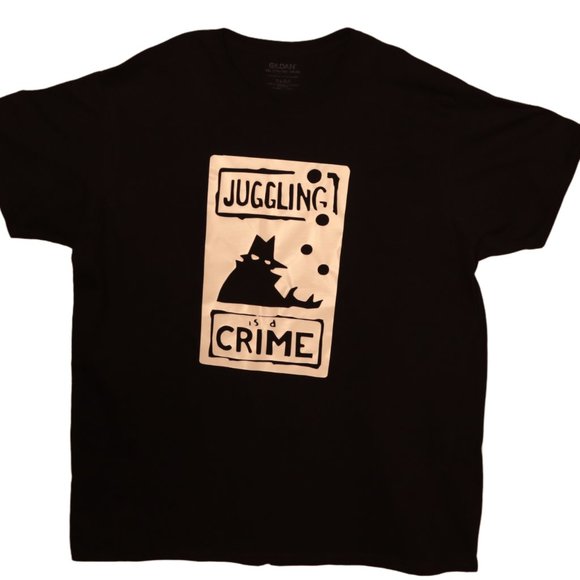 Juggling Is A Crime 'Comedy Prank T-Shirt' Makes a Great Gift.... - Picture 1 of 3